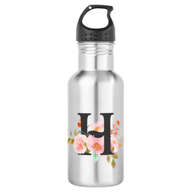 Letter H Stainless Steel Water Bottle (Front)