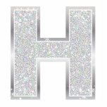 Letter H Statuette<br><div class="desc">Letter H silver faux glitter ornament</div>