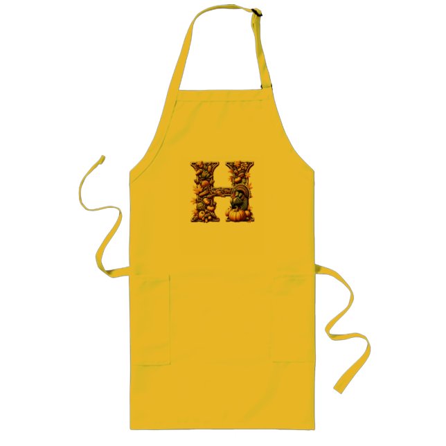 Letter H Thanksgiving gift style  Long Apron (Front)