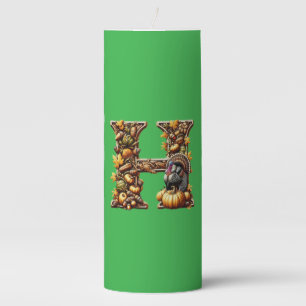 Letter H Thanksgiving gift style  Pillar Candle