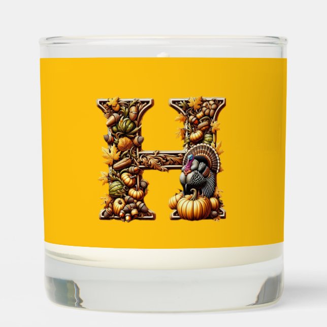Letter H Thanksgiving gift style  Scented Candle (Front)