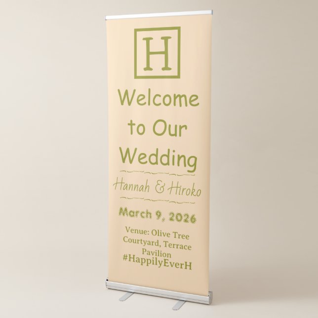 Letter H — Wedding Welcome Signage Large Vertical Retractable Banner (3/4)
