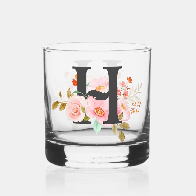 Letter H Whiskey Glass (Front)