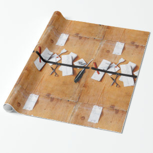 LETTER HOLDER IN WOOD ,Brown Black ,White Wrapping Paper