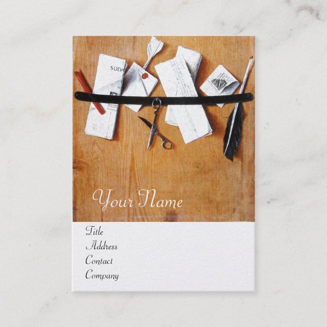 LETTER HOLDER IN WOOD MONOGRAM platinum silver Business Card (Front)