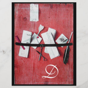 LETTER HOLDER IN WOOD MONOGRAM red white black