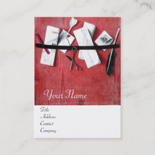 LETTER HOLDER IN WOOD MONOGRAM Red White Business Card