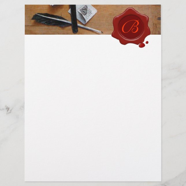 LETTER HOLDER IN WOOD RED WAX SEAL MONOGRAM brown (Front)