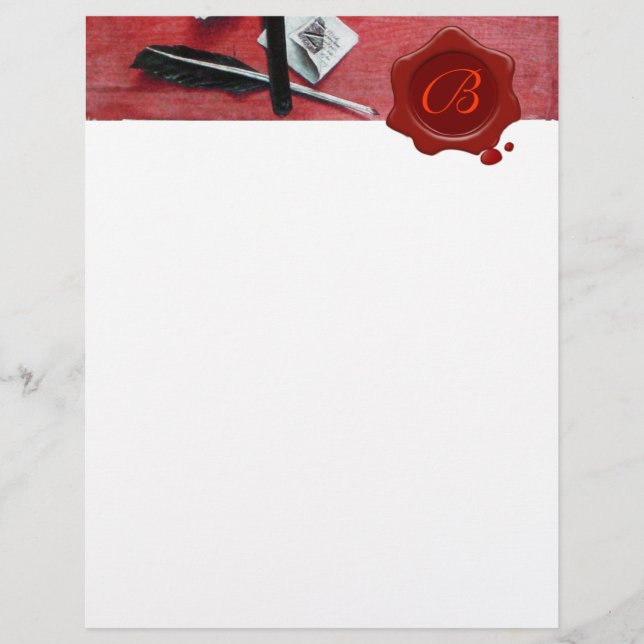 LETTER HOLDER IN WOOD RED WAX SEAL MONOGRAM brown (Front)