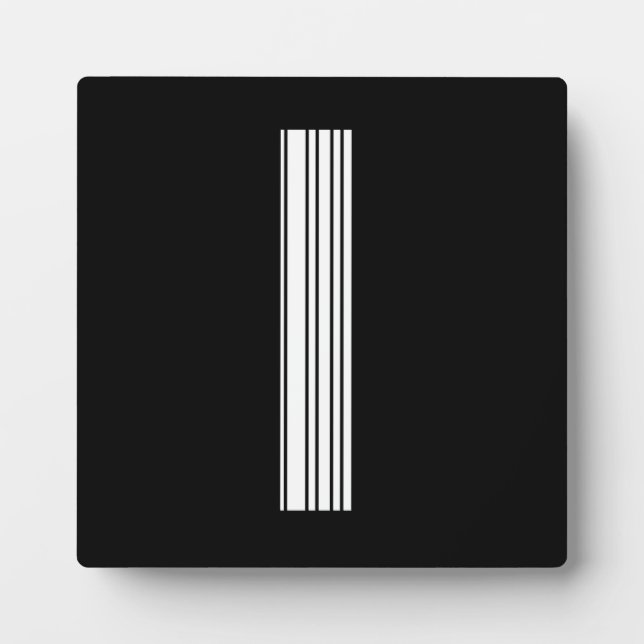 LETTER I BAR CODE First Initial Barcode Pattern Plaque (Front)