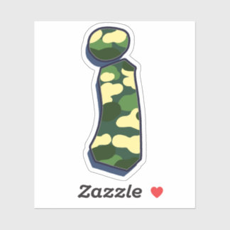 Letter i - Camo Green Sticker