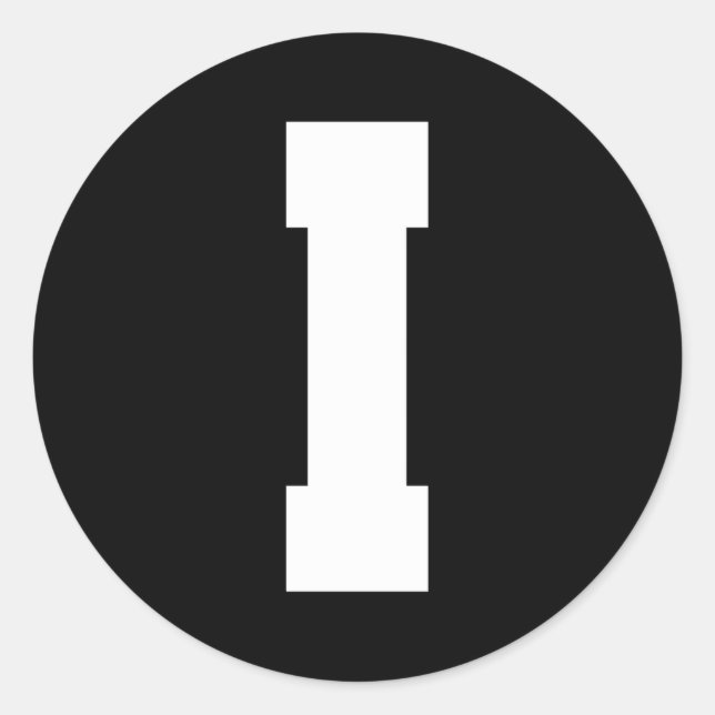 Letter I Capital Alphabet Classic Round Sticker (Front)