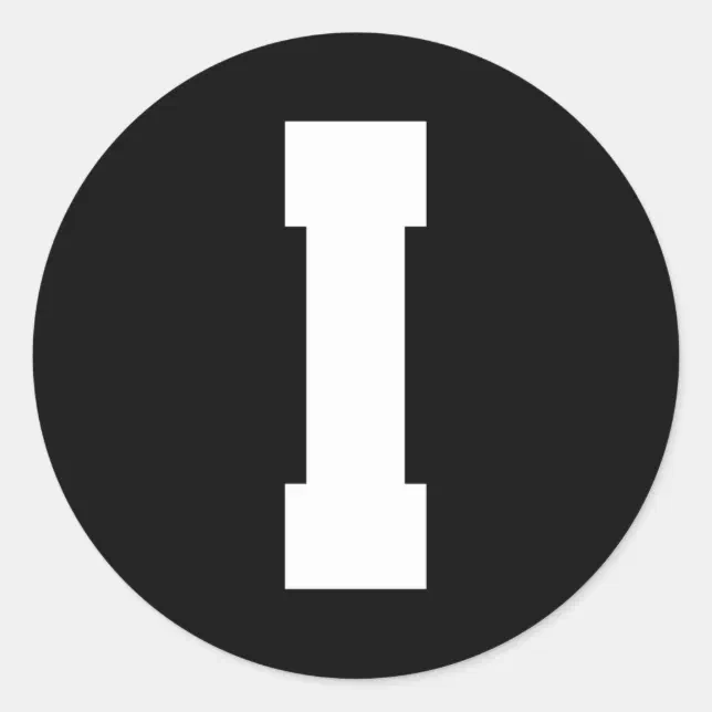 Capital I Rounded Letter I Capital Alphabet Classic Round Sticker | Zazzle