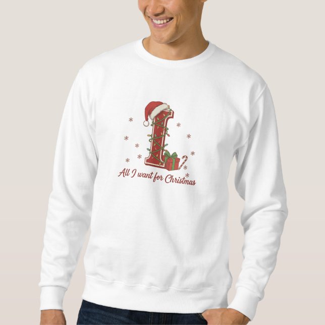 Letter I Christmas Monogram Design Sweatshirt (Front)