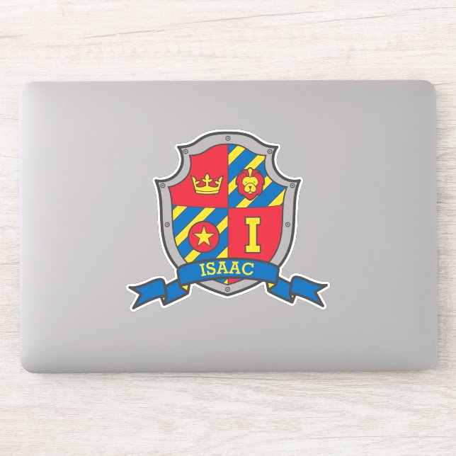 Letter I custom name Isaac lion knights crest Sticker (Computer)