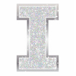 Letter I Cutout<br><div class="desc">Letter I silver faux glitter ornament</div>