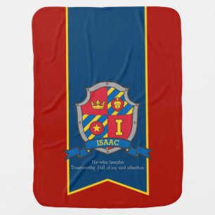 Letter I Isaac custom crest name meaning blanket