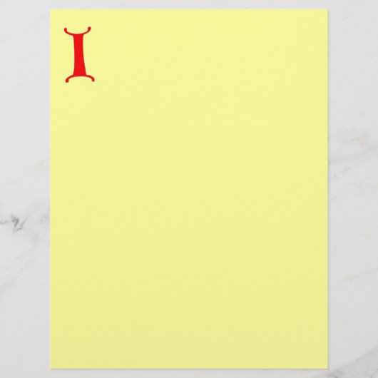 Letter I Letterhead (Front)