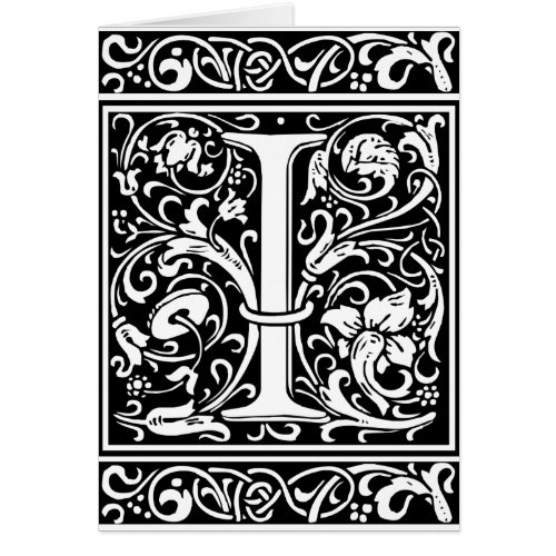 Letter I Medieval Monogram Art Nouveau