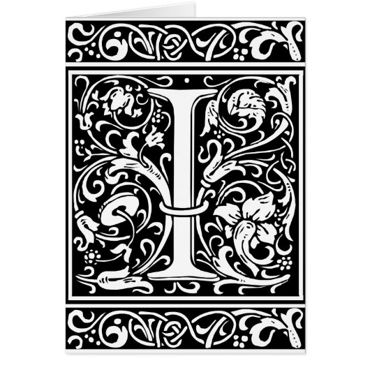 Letter I Medieval Monogram Art Nouveau (Front)