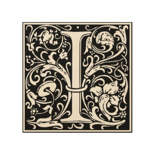Letter I Medieval Monogram Art Nouveau