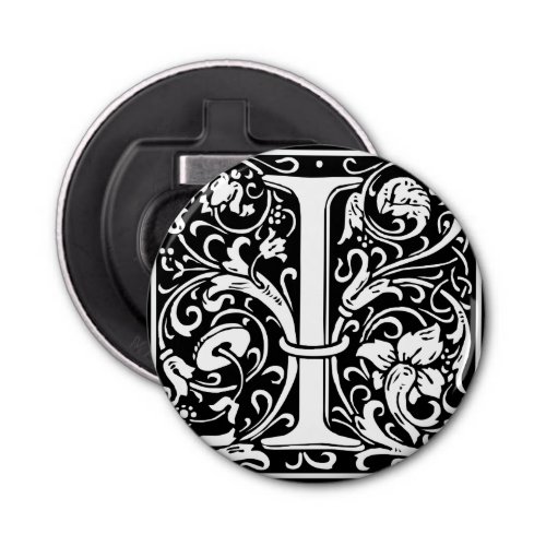 Letter I Medieval Monogram Art Nouveau Bottle Opener