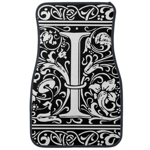 Letter I Medieval Monogram Art Nouveau Car Mat