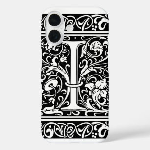 Letter I Medieval Monogram Art Nouveau iPhone 16 Case