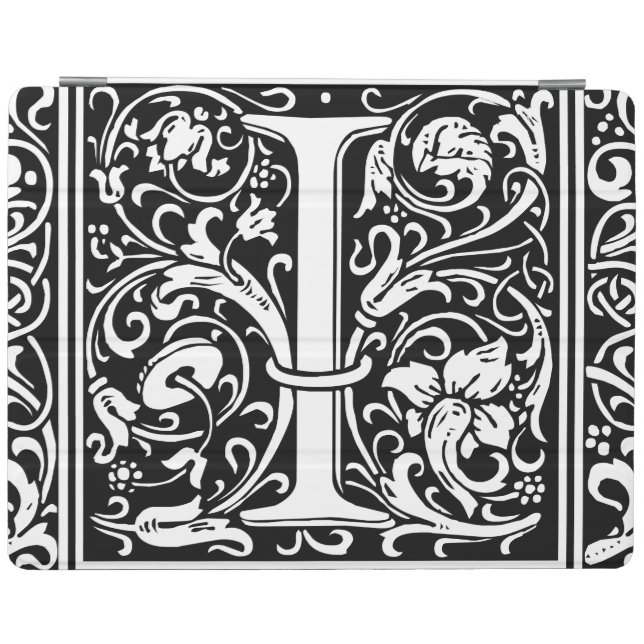 Letter I Medieval Monogram Art Nouveau iPad Smart Cover (Horizontal)