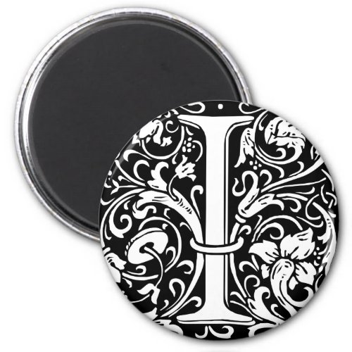 Letter I Medieval Monogram Art Nouveau Magnet