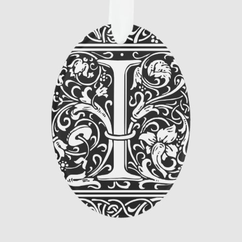 Letter I Medieval Monogram Art Nouveau Ornament