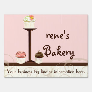 Letter I Monogram Dessert Bakery Business Signage