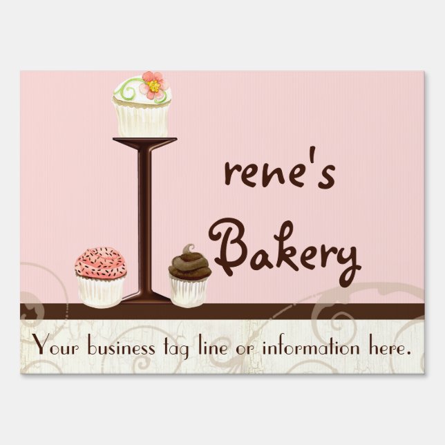 Letter I Monogram Dessert Bakery Business Signage (Back)