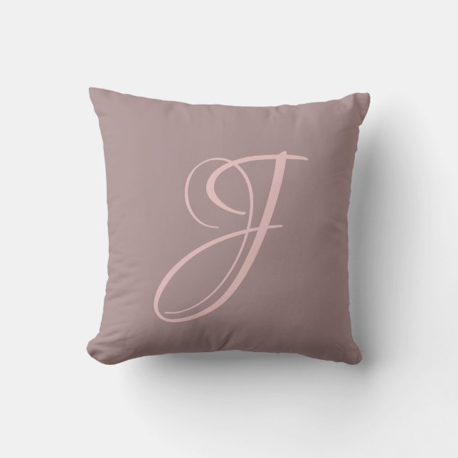 Letter I Monogram Initial Custom Throw Pillow (Front)