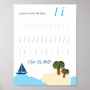 Letter I Tracing Poster for Kids