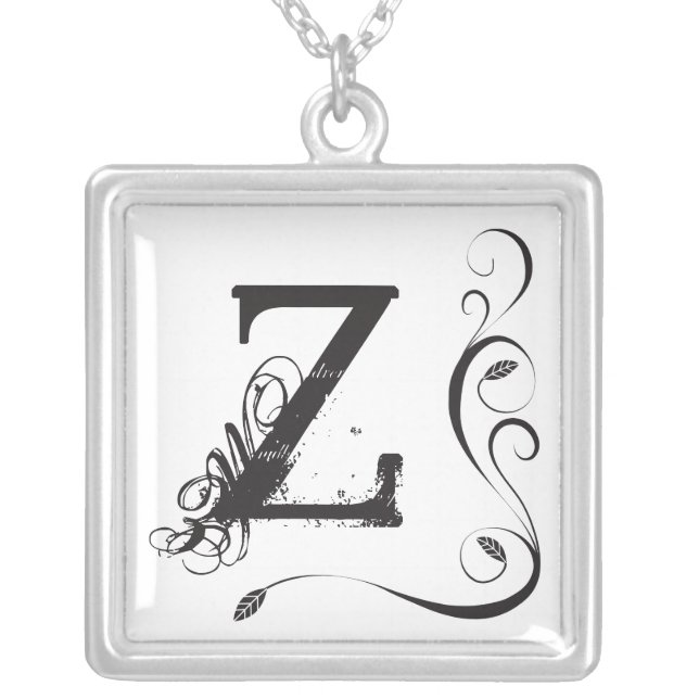 Letter Initial Sterling Silver Necklace (Front)