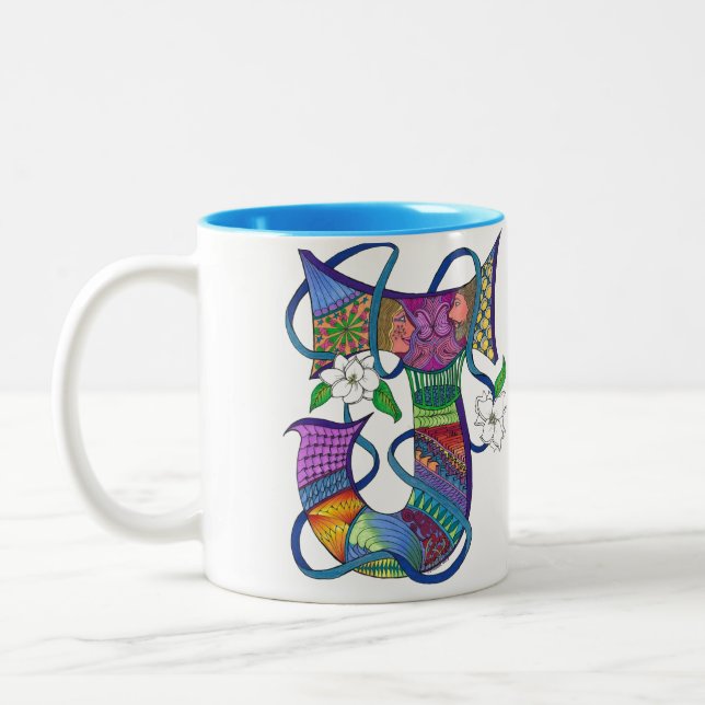 Letter J  2 tone coffee mug (Left)