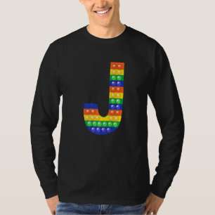 Letter J Capital Alphabet Fidget Pop It Matching P T-Shirt