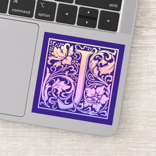 Letter J Colorful Vintage Letter Gradient Sticker