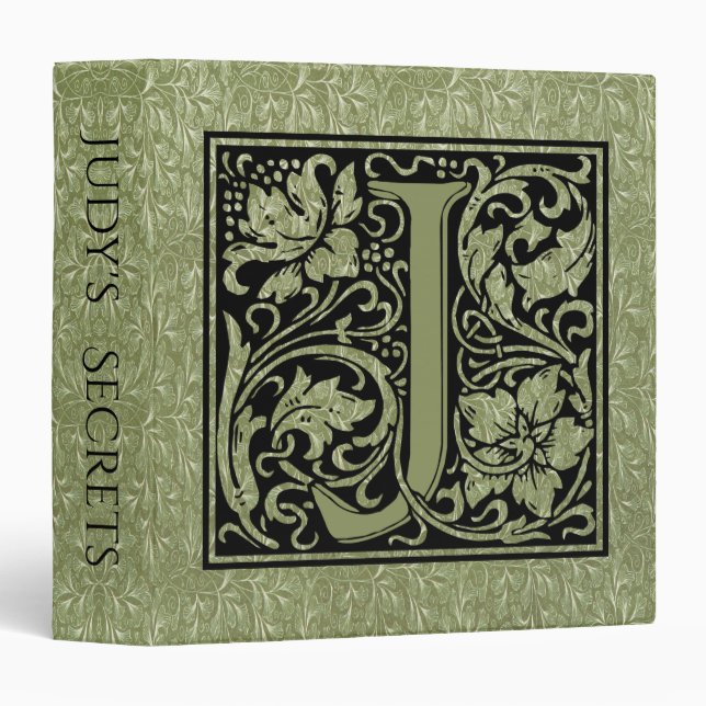 Letter J First Letter Monogram Binder (Front/Spine)