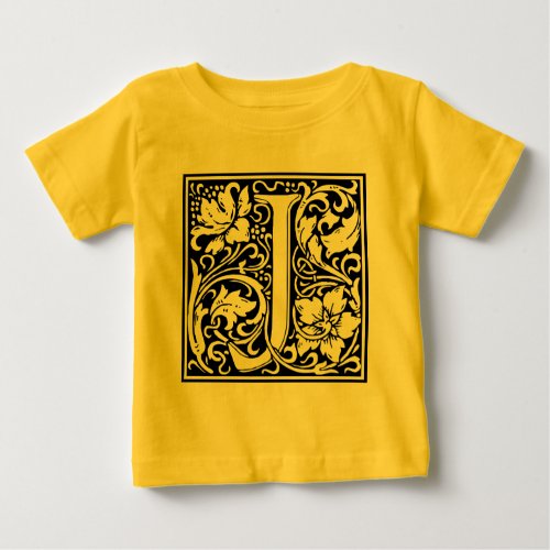Letter J Medieval Monogram Art Nouveau Baby T_Shirt