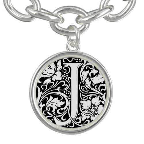 Letter J Medieval Monogram Art Nouveau Bracelet