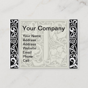 Letter J Medieval Monogram Art Nouveau Business Card