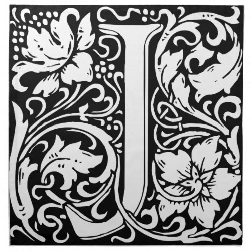 Letter J Medieval Monogram Art Nouveau Cloth Napkin