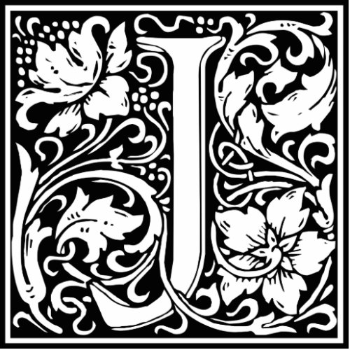 Letter J Medieval Monogram Art Nouveau Cutout