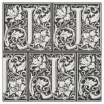 Letter J Medieval Monogram Art Nouveau Fabric