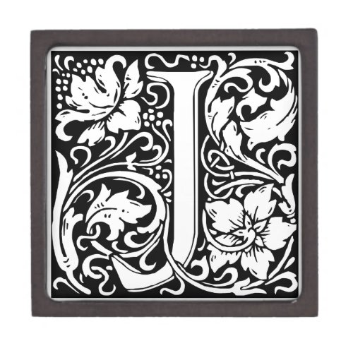 Letter J Medieval Monogram Art Nouveau Gift Box