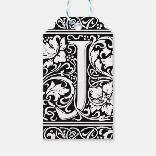 Letter J Medieval Monogram Art Nouveau Gift Tags