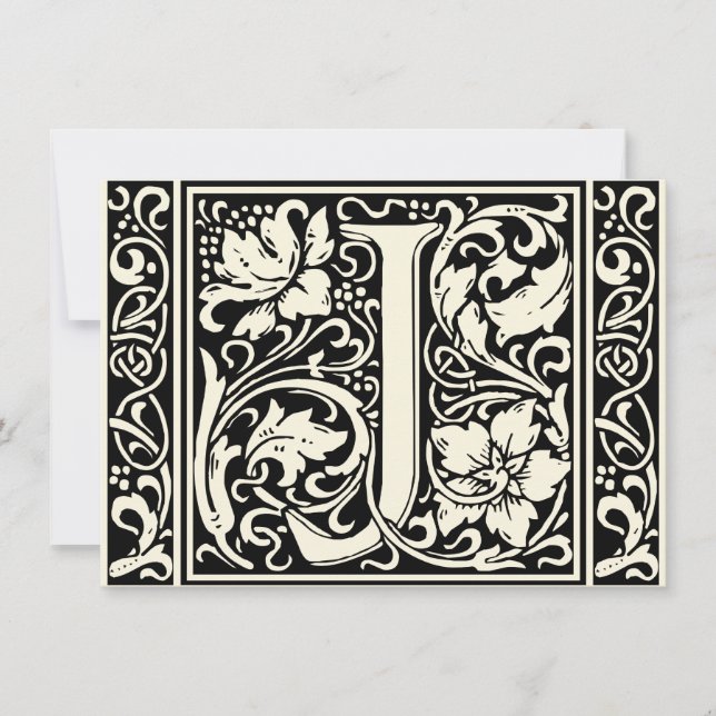 Letter J Medieval Monogram Art Nouveau Invitation (Front)