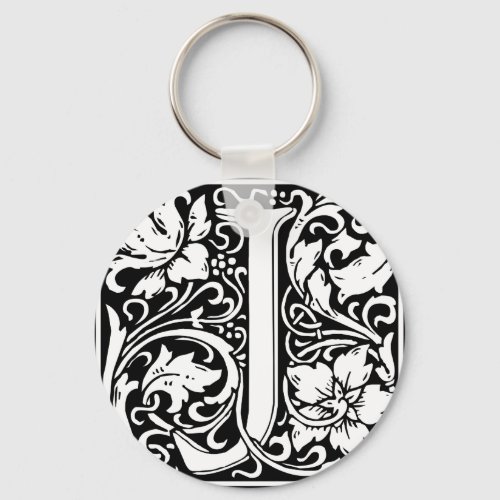 Letter J Medieval Monogram Art Nouveau Keychain